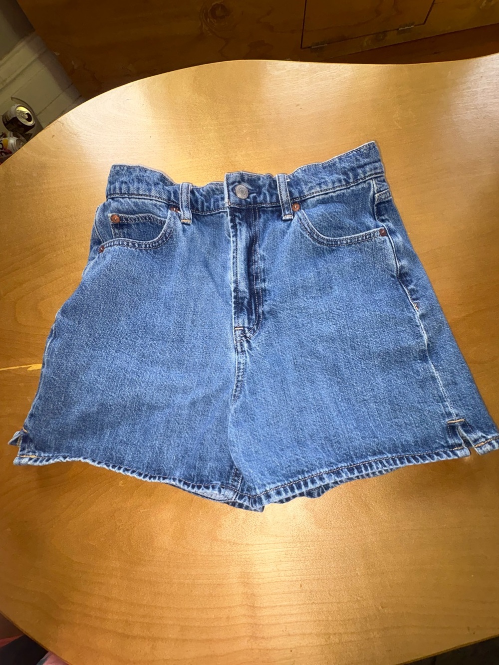 GAP Vintage-Inspired Blue Denim High-Rise Mom Shorts